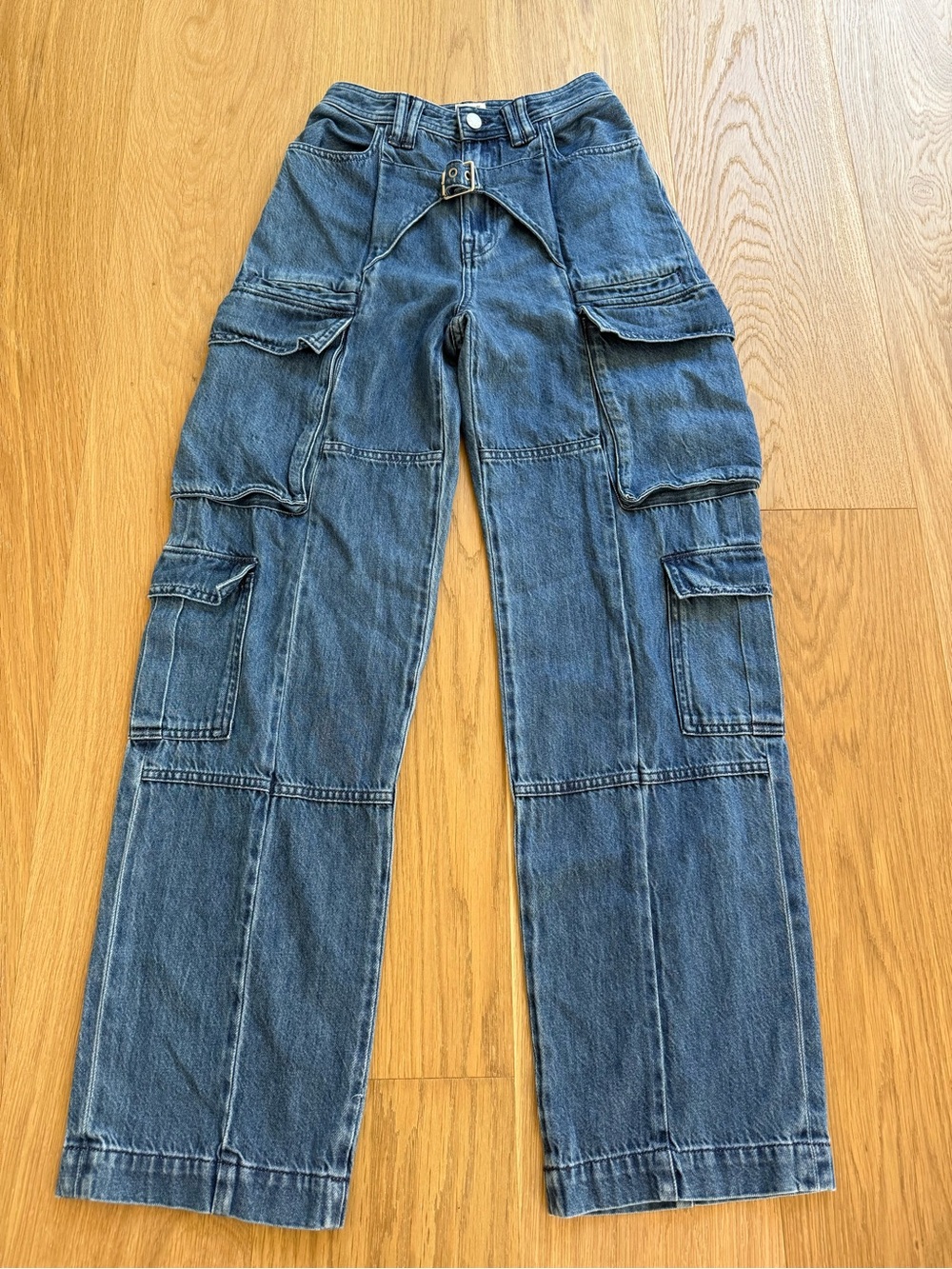 Madewell by Molly Dickson Cargo Baggy Straight Leg Jeans Sz. 23
